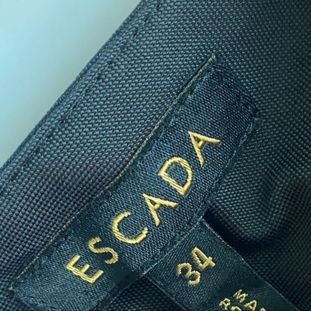 Escada Solid Black Cotton Trousers - image 5